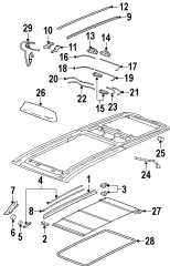 Seilzug Schiebedach RH - Guide Sun Roof RH SRX 04 - 09